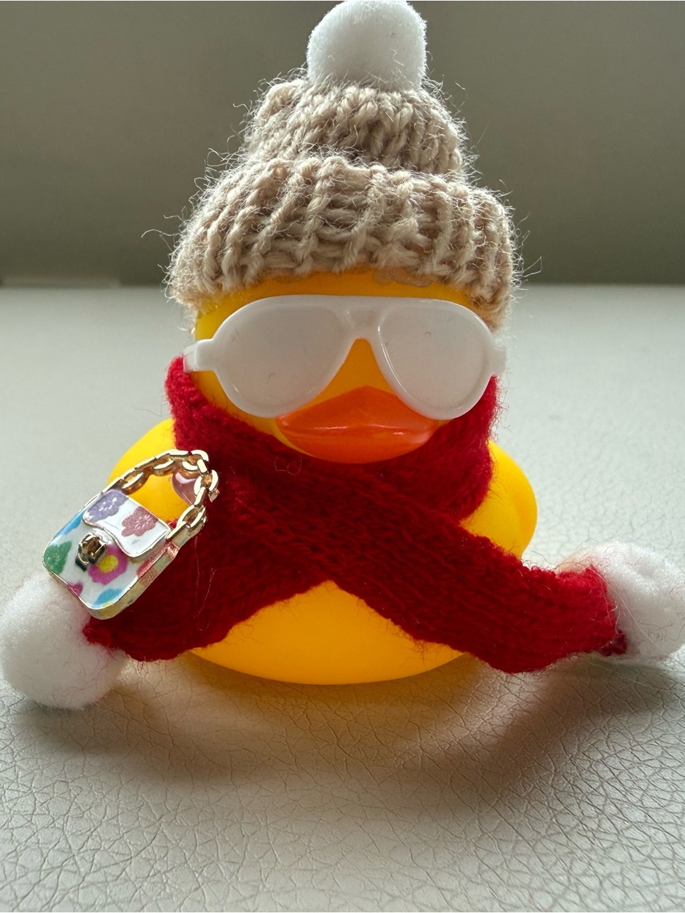 Winter Duck Figurine